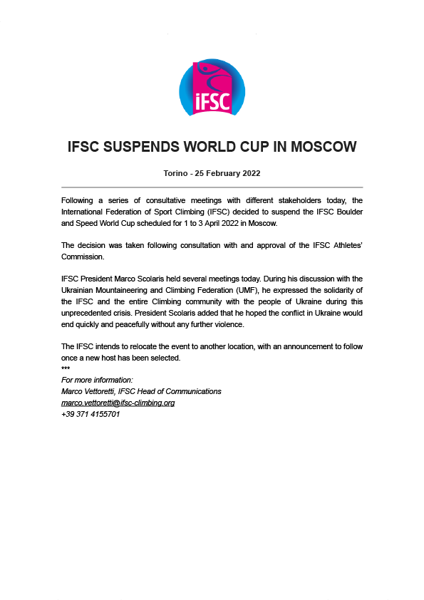 IFSC suspends World Cup in Moscow02