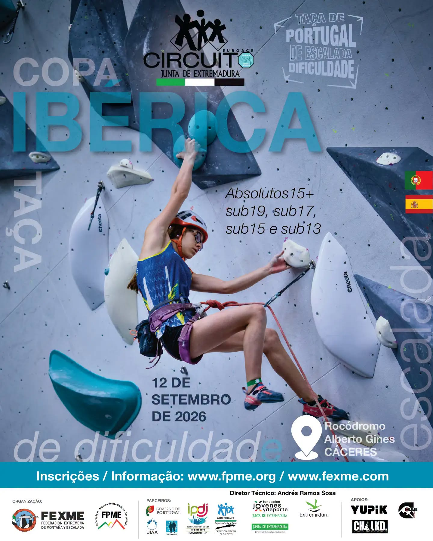 Cartaz da Ta&ccedil;a Ib&eacute;rica de Escalada de Dificuldade 2026